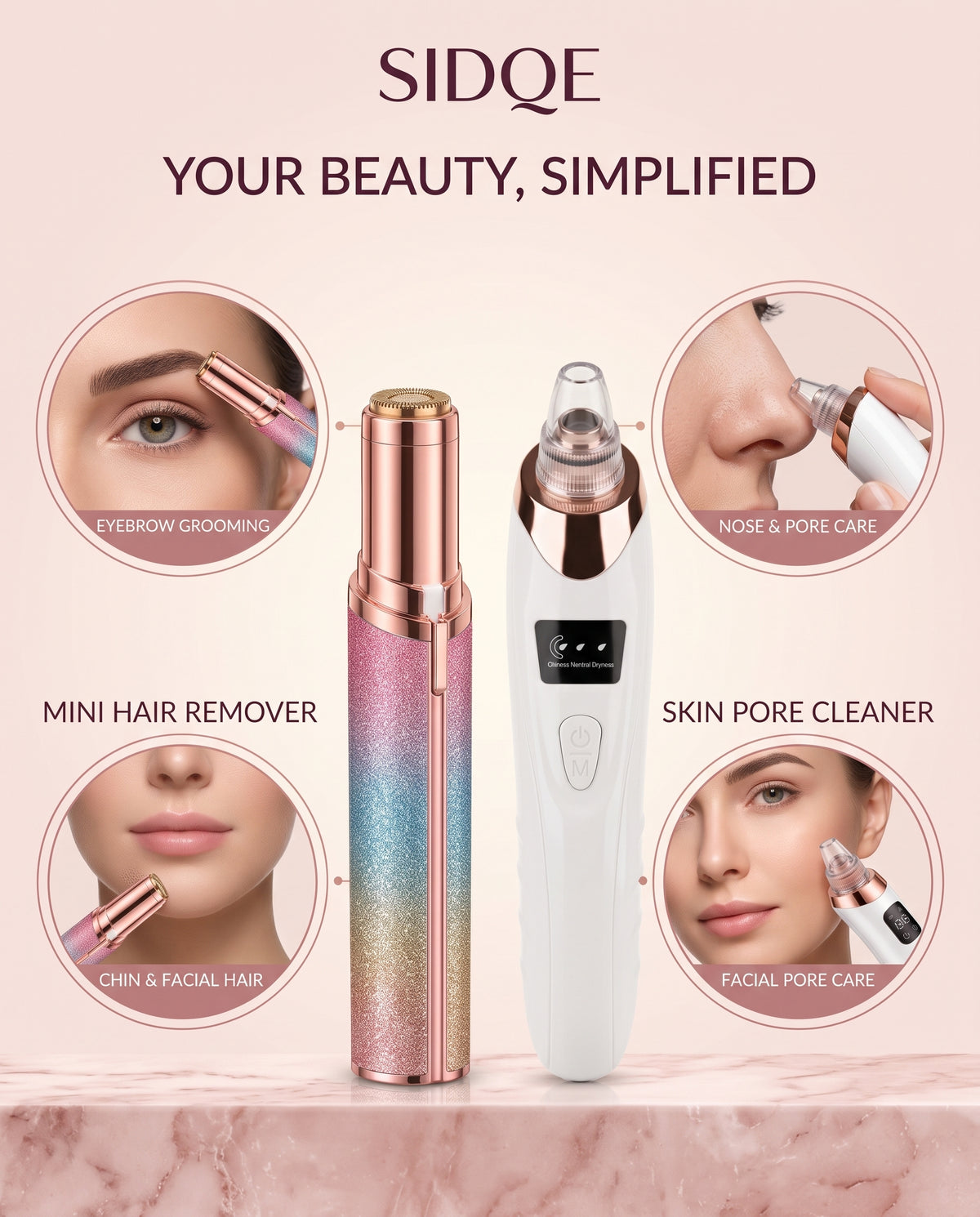 Face Cleaner + Hair Remover Combo