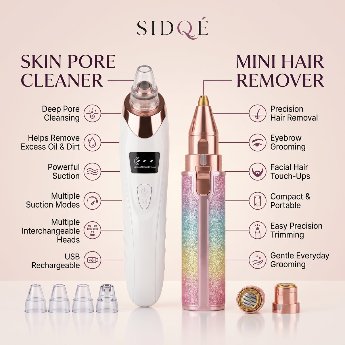 Face Cleaner + Hair Remover Combo